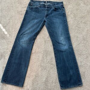 7 For All Mankind Men's Bootcut Jeans - Dark Blue Wash
